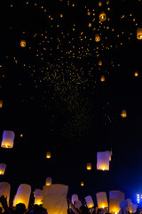 Loi Krathong Festival of Lights in Chiang Mai, Thailand 