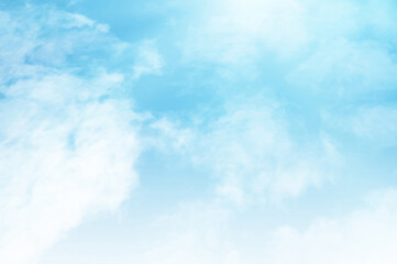 Blue sky with white cloud. The summer heaven is colorful clearing day Good weather and beautiful nature in the morning.