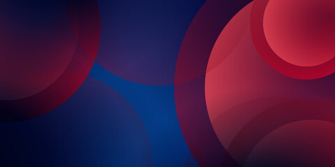 Blue red abstract background with geometric circle shapes