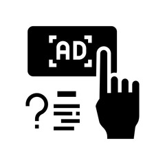 push advertisement glyph icon vector. push advertisement sign. isolated contour symbol black illustration
