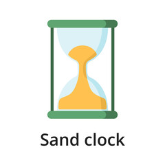Sand clock flat vector illustration. Single object. Icon for design on white background