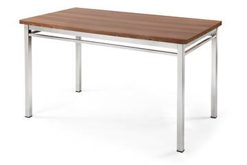 Single dining table on white background