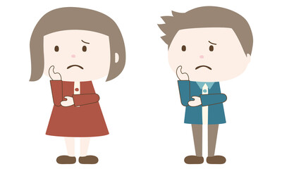 悩む男の子と女の子1