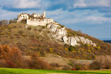 Fototapeta na wymiar Falkenstein Castle in autumn, Austria