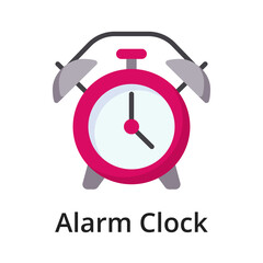 Alarm clock flat vector illustration. Single object. Icon for design on white background