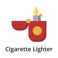 Cigarette Lighter flat vector illustration. Single object. Icon for design on white background