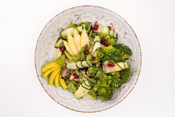 fresh avocado and vegetable salad: