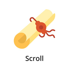 Scroll flat vector illustration. Single object. Icon for design on white background