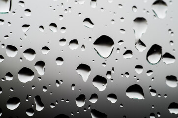 Rain drops in the window, macro