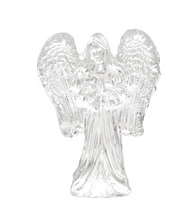 Glass isolated figure of an angel with wings