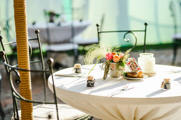 Wedding / Outdoor party table set up decoration. Tea party / Alice in Wonderland concept decoration. 