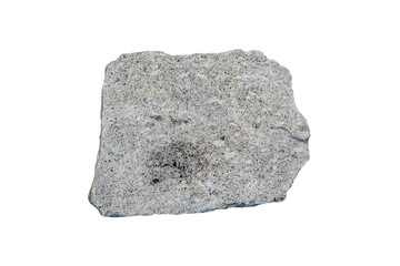 granite gray igneous rock isolated on a white background.