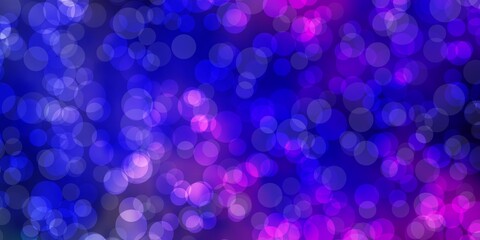 Light Pink, Blue vector backdrop with circles.