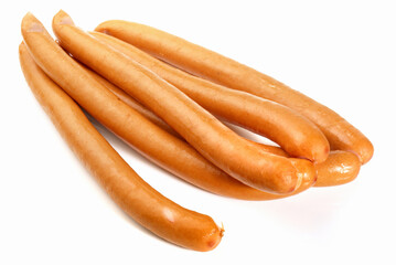 Wiener Sausages with Mustard - Isolated on white Background