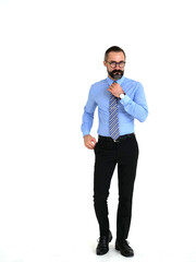 Obraz premium Handsome man standing cool, isolated on white background.