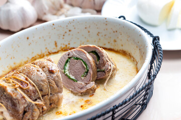 turkey roulade with goat cheese