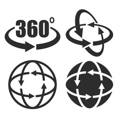 360 degree virtual tour vector icon