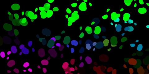 Dark multicolor vector backdrop with chaotic shapes.