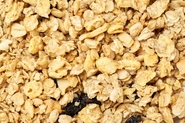 Texture oatmeal granola or muesli as background. Food concept.
