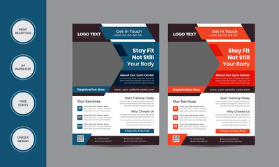 GYM  Fitness Flyer template with  vector Template
