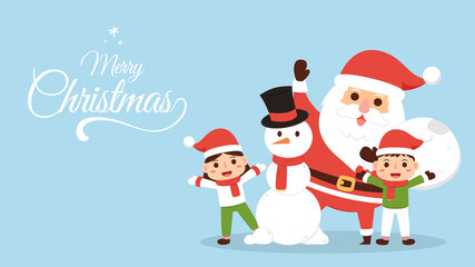 Merry Christmas poster. Santa Claus cartoon vector. Santa character design.