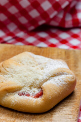 traditional czech cakes on burnt spruce wood