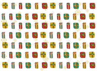 Christmas presents, vector illustration of Christmas card