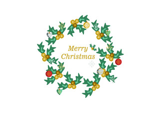 Christmas wreath, vector illustration of Christmas card
