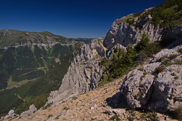 View from the Altenberger Steig to Rax on Schneealpe, Austria, Europe
