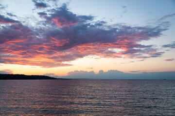Dramatic sunset over the Kiev Sea, Ukraine
