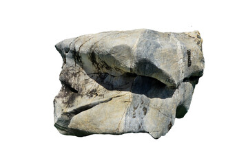 Gray Marble Stone for Outdoor Garden Decoration isolated on white background.