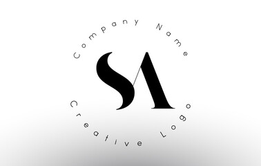 Letters SA S A Logo with a minimalist design. Simple SA S A Icon with Circular Name Pattern. - obrazy, fototapety, plakaty