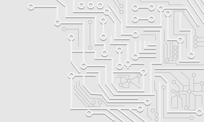 3d white and gray abstract background of digital technologies.