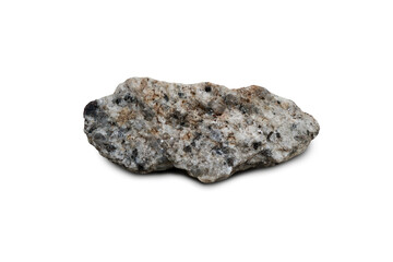 piece of granite rock isolated on a white background. 