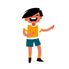 Laugh Boy vector drawing, Happy Kids Vector illustration. 