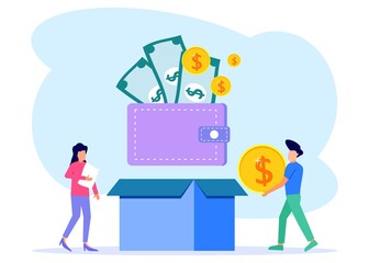 Illustration vector graphic cartoon character of business income