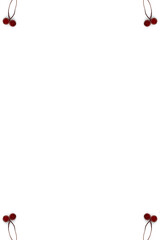 Thuja branches, spruce and New Year's decor. Copy space, flat lay, mock up, top view