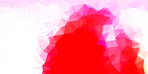 Light red vector abstract triangle backdrop.