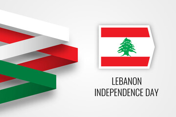Lebanon Independence Day Celebration Illustration Template Design