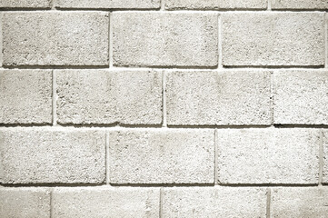 White brick wall background, texture of a flat highlight brick wall.