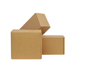 Cardboard boxes for goods on a white background. Different size. Isolated on white background.