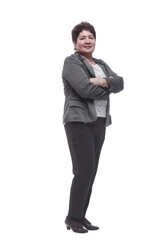 in full growth. confident adult woman in casual clothes
