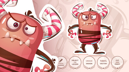 Horror evil monster - halloween sticker