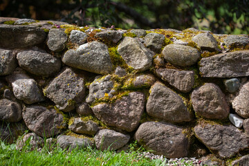 stone wall with moss