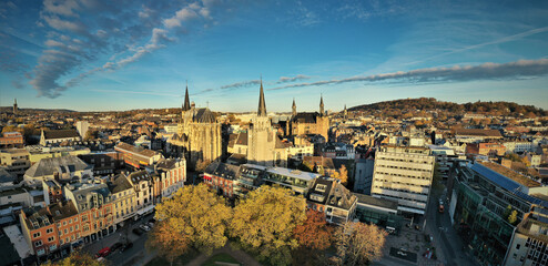Panorama Luftbild Aachen Dom Rathaus Euregio NRW
