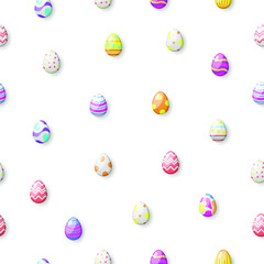 Abstract Seamless Pattern Happy Easter Eggs Background Vector Design Style
