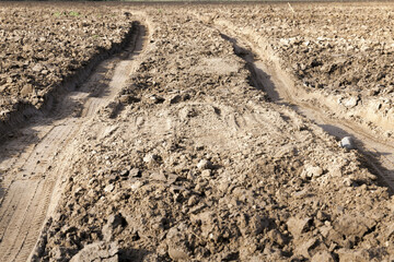 close-up of a rural sand road