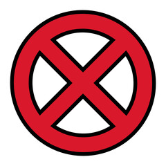 Flat Stop Icon isolated on white background. Modern vector illustration. Red no entry symbol
