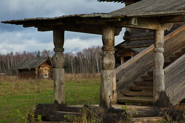 Reconstructed Russian Orthodox church of the Middle Ages, Moscow region of Russia.