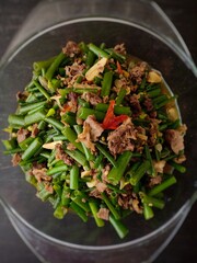 Stir-fried beef menu with leeks. This is an Indonesian Food. Very suitable for lunch and dinner